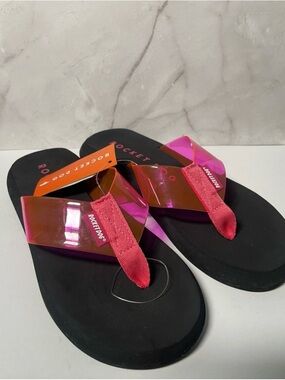 Rocket Dog Black Sandals with Pink Transparent Straps-Y2K